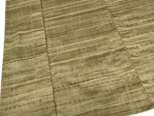 平和屋着物▽上質な紬 単衣 横段文 正絹 逸品 DABH0634op