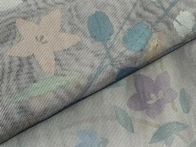 平和屋着物▽訪問着 無双 紗袷 紗×紗 草花 正絹 逸品 DABH0652op