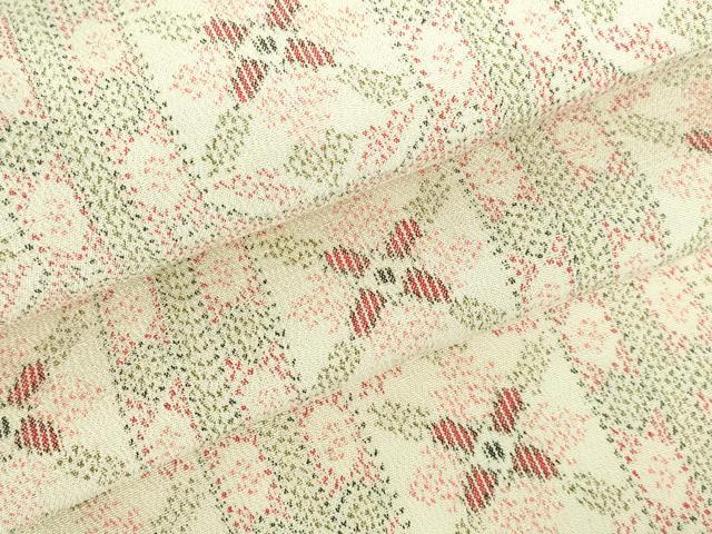 平和屋着物▽上質なお召 単衣 蜀江花文 正絹 逸品 DABH0661op