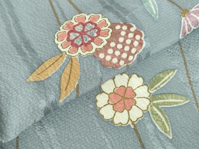 平和屋着物▽上質な小紋 単衣 枝花 金彩 正絹 逸品 DABH0665op