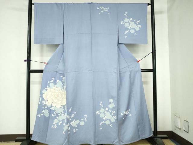 平和屋着物▽訪問着 単衣 牡丹 金彩 正絹 逸品 DABH0673op