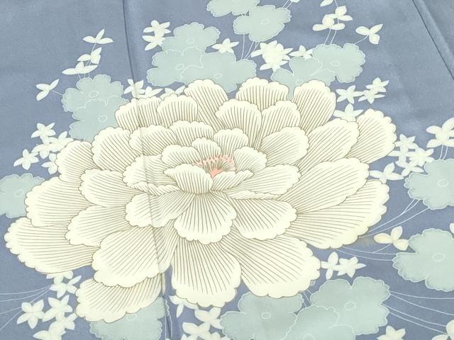 平和屋着物▽訪問着 単衣 牡丹 金彩 正絹 逸品 DABH0673op