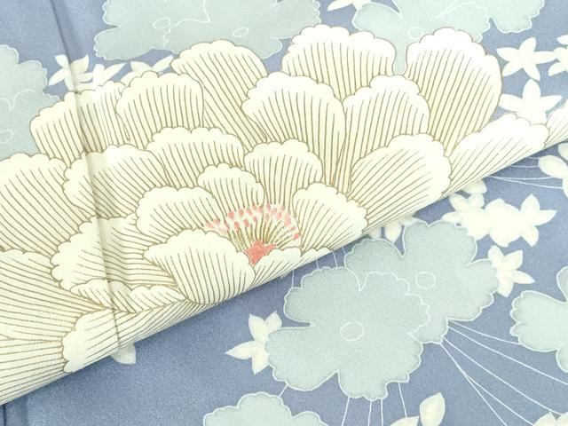 平和屋着物▽訪問着 単衣 牡丹 金彩 正絹 逸品 DABH0673op