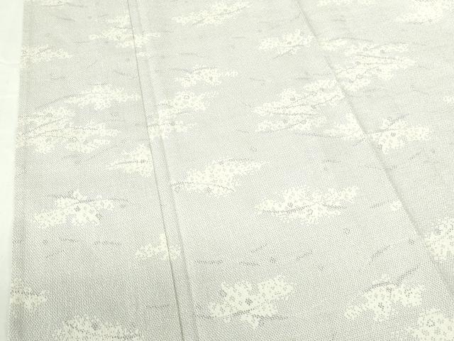 平和屋着物▽本塩沢 単衣 芝花文 酒井織物謹製 証紙付き 正絹 逸品 DABH0675op