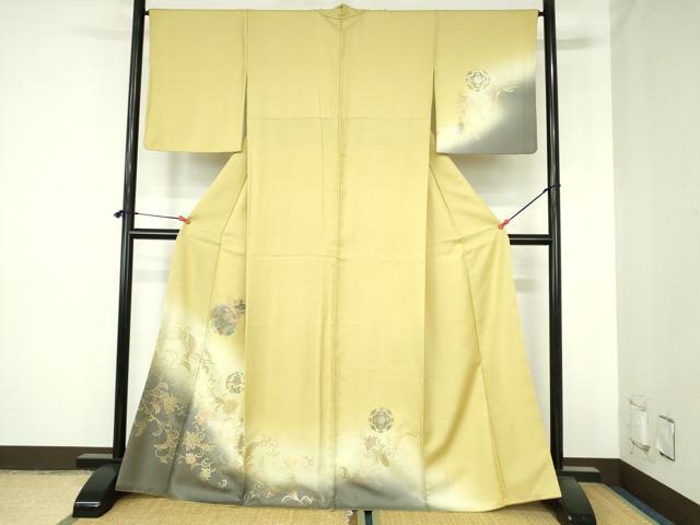 平和屋着物●訪問着 螺鈿 鳳凰花丸文 暈し染め 金銀彩 正絹 逸品 DABH0676op