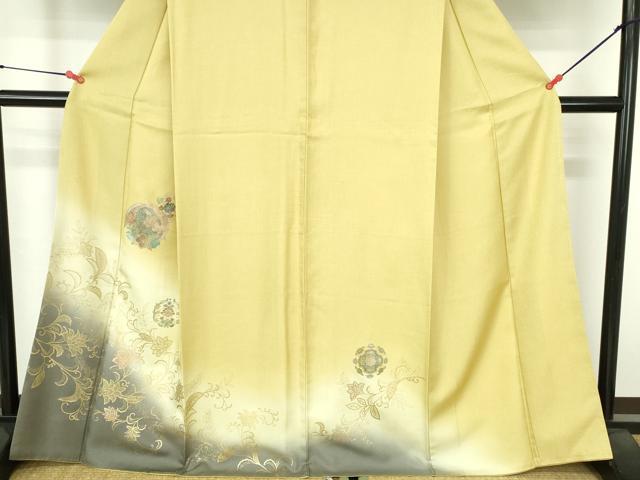 平和屋着物●訪問着 螺鈿 鳳凰花丸文 暈し染め 金銀彩 正絹 逸品 DABH0676op