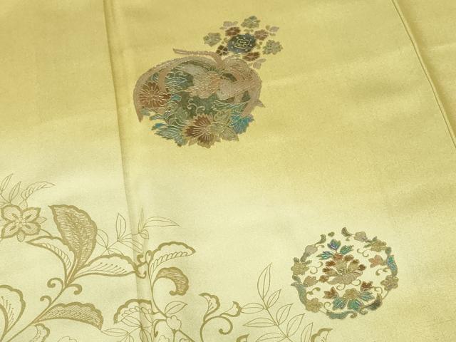 平和屋着物●訪問着 螺鈿 鳳凰花丸文 暈し染め 金銀彩 正絹 逸品 DABH0676op