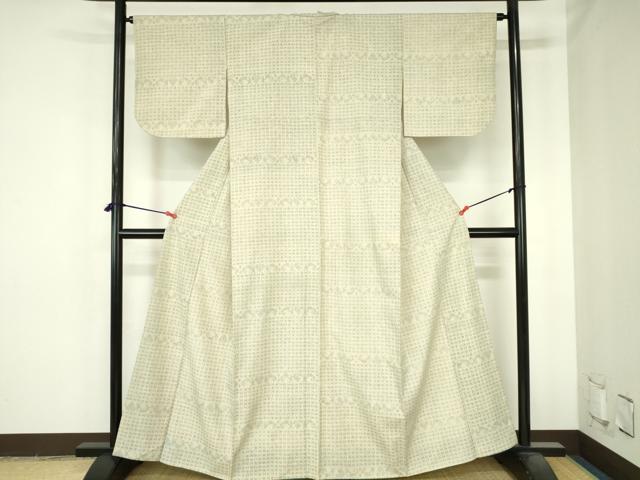 平和屋着物●上質な紬 幾何学文様 正絹 逸品 DABH0682op
