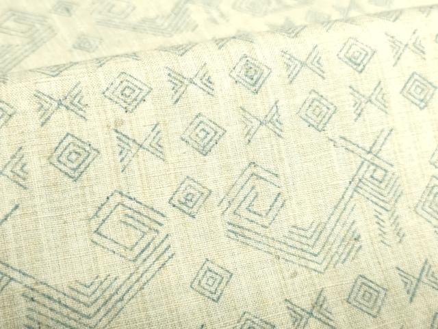 平和屋着物●上質な紬 幾何学文様 正絹 逸品 DABH0682op