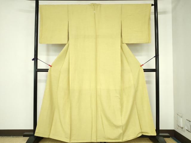 平和屋着物●上質な紬 青朽葉色 正絹 逸品 DABH0684op