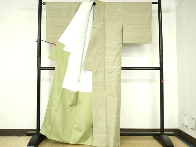 平和屋着物●上質な紬 横段文 正絹 逸品 DABH0686op