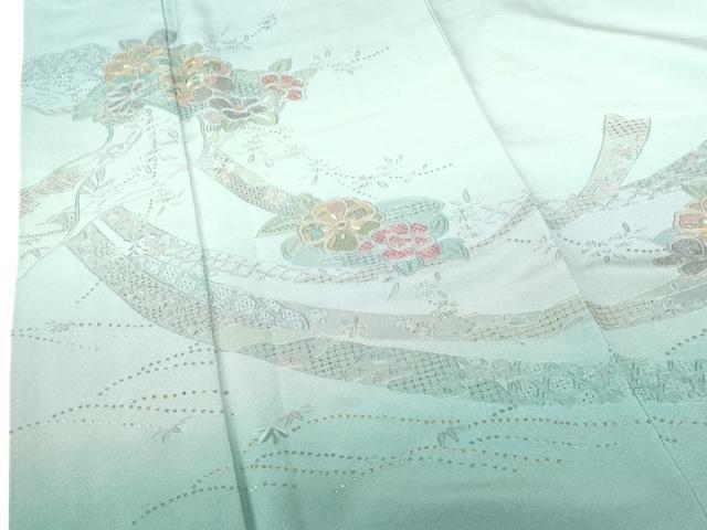 平和屋着物●中国三大刺繍 スワトウ刺繍 汕頭刺繍 総刺繍 訪問着 花熨斗文 暈し染め 金糸 さが美扱い 正絹 逸品 DABH0704op