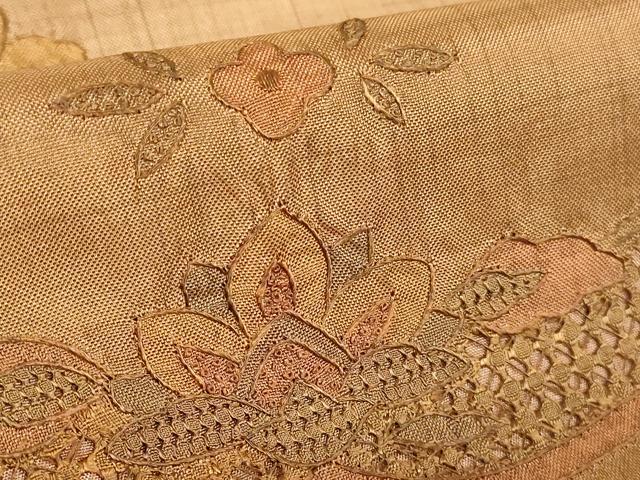 平和屋着物●中国三大刺繍 スワトウ刺繍 汕頭刺繍 相良刺繍 総刺繍 本場縞大島紬 訪問着 更紗花文 正絹 逸品 DABH0706op