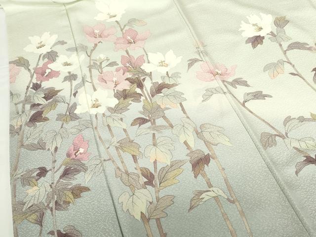 平和屋着物●二代目清次郎 手描き 訪問着 草花 暈し染め 正絹 逸品 DABH0707op