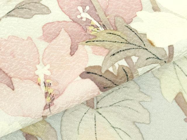 平和屋着物●二代目清次郎 手描き 訪問着 草花 暈し染め 正絹 逸品 DABH0707op