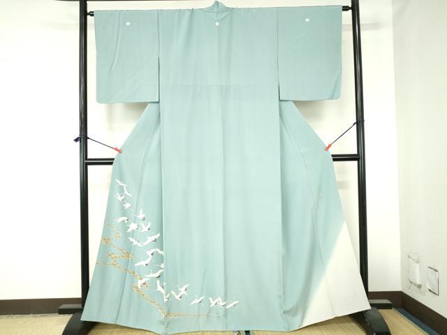 平和屋着物●本加賀友禅作家 芦原敏成 色留袖 流水飛鶴文 暈し染め 正絹 逸品 DABH0710op