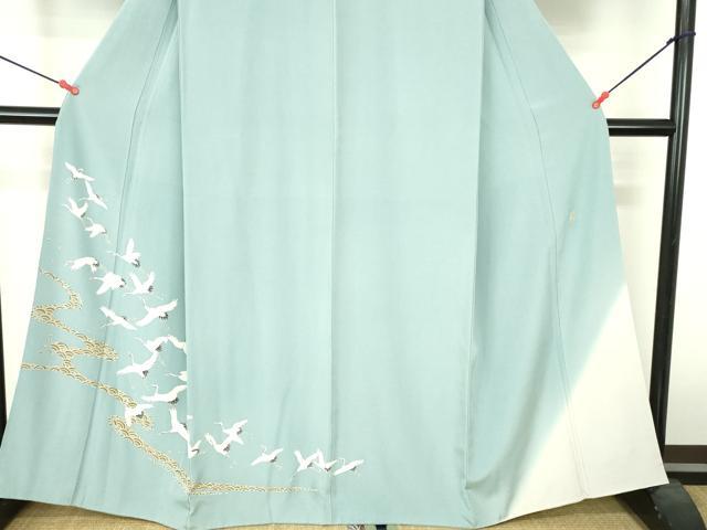 平和屋着物●本加賀友禅作家 芦原敏成 色留袖 流水飛鶴文 暈し染め 正絹 逸品 DABH0710op