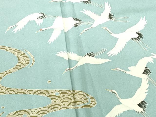 平和屋着物●本加賀友禅作家 芦原敏成 色留袖 流水飛鶴文 暈し染め 正絹 逸品 DABH0710op