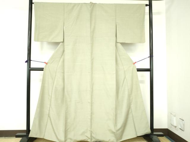 平和屋着物●上質な紬 抹茶色 正絹 逸品 DABH0711op