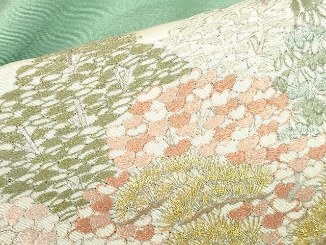 平和屋着物●豪華色留袖 総刺繍 風景花文 暈し染 金糸 正絹 逸品 未使用 DABH0716op