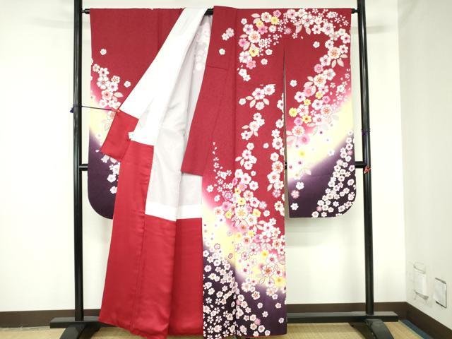 平和屋着物●豪華振袖 駒刺繍 舞桜 暈し染 金彩 正絹 逸品 DABH0720op