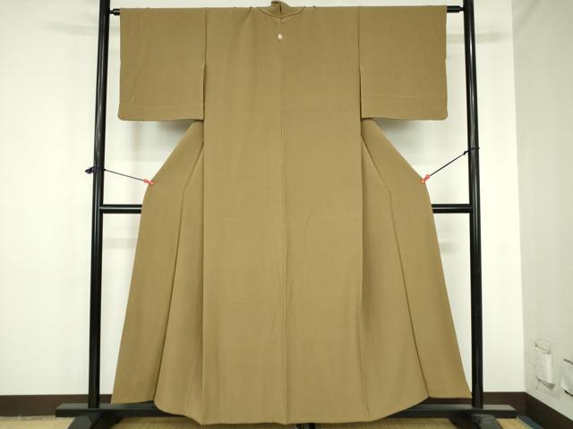 平和屋着物●上質な色無地 路考茶色 正絹 逸品 DABH0725op