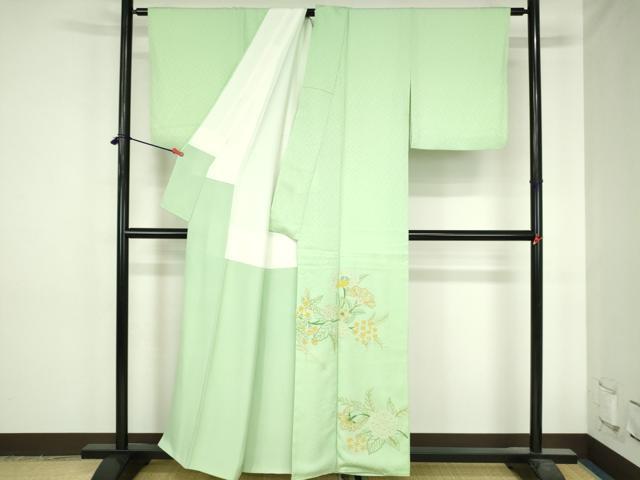 平和屋着物●中国三大刺繍 相良刺繍 総刺繍 色留袖 更紗花文 正絹 逸品 DABH0727op