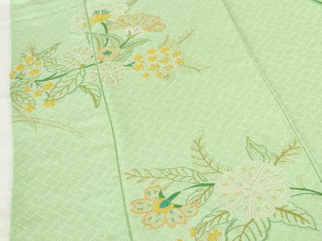平和屋着物●中国三大刺繍 相良刺繍 総刺繍 色留袖 更紗花文 正絹 逸品 DABH0727op