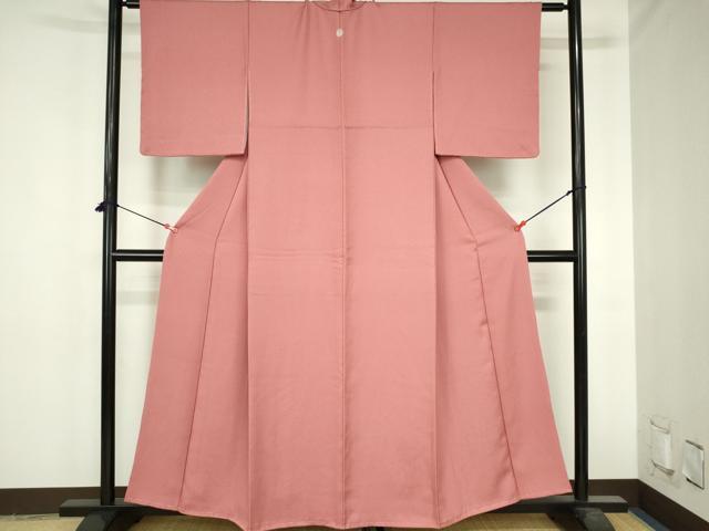 平和屋着物●上質な色無地 霞地紋 薄紅色 正絹 逸品 未使用 DABH0729op