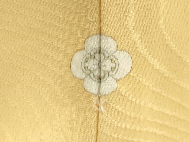 平和屋着物●上質な色無地 流水地紋 卵色 正絹 逸品 DABH0731op