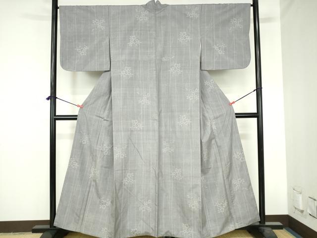 平和屋着物●上質な紬 草花文 正絹 逸品 DABH0734op