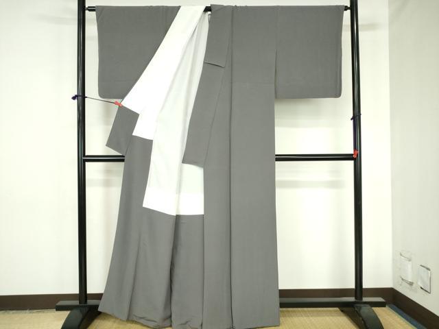 平和屋着物●上質な色無地 墨色 正絹 逸品 DABH0745op