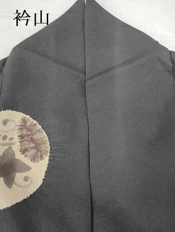 平和屋着物●上質な小紋 絞り 手描き 成り物 月 笹の葉 鬼しぼ縮緬 正絹 逸品 DABH0752op