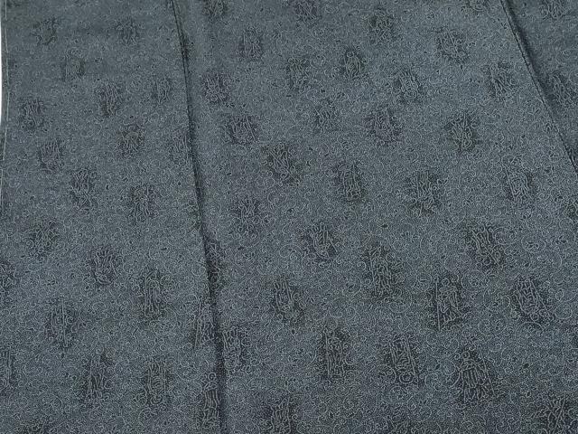 平和屋着物●人間国宝 初代六谷梅軒の息子 二代目 六谷梅軒(六谷博臣)江戸小紋 草木染 幸福地蔵 反端付き 正絹 逸品 未使用 DABH0757op