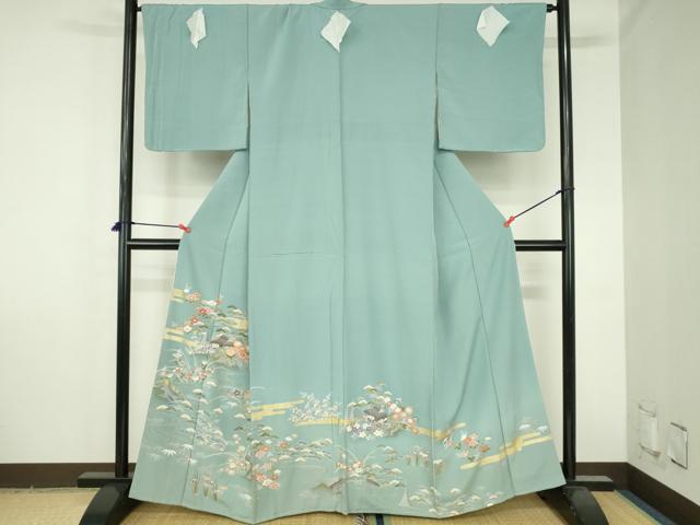 平和屋着物●豪華色留袖 駒刺繍 風景花文 暈し染め 金彩 正絹 逸品 未使用 DABH0767op