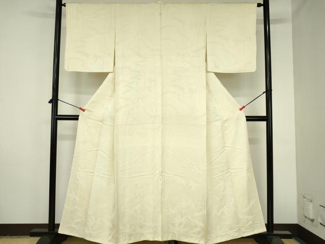 平和屋着物●上質な色無地 笹竹地紋 蒸栗色 正絹 逸品 DABH0776op