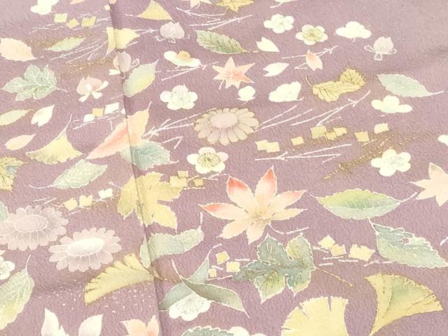 平和屋着物●訪問着 吹き寄せ花文 金彩 正絹 逸品 DABH0781op