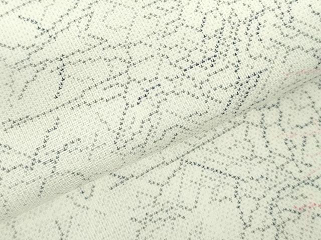 平和屋着物●本場大島紬 白大島 幾何学文様 正絹 逸品 DABH0786op