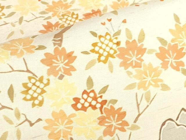 平和屋着物●訪問着 紬地 刺繍 流水花文 金彩 正絹 逸品 未使用 DABH0791op