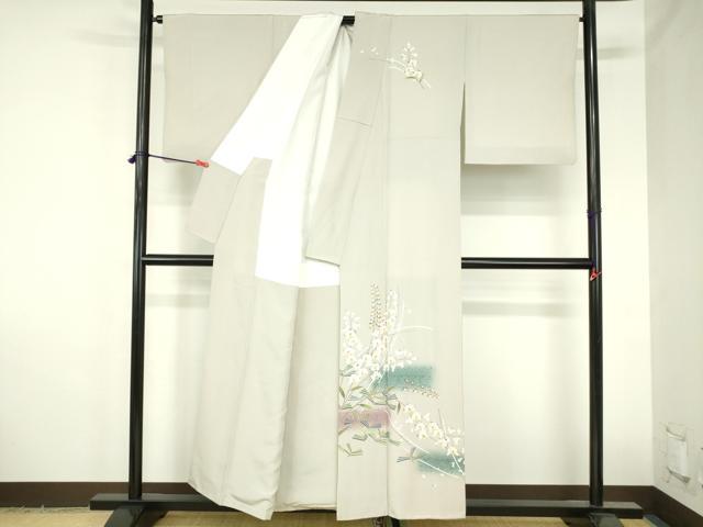平和屋着物●京加賀友禅 松本健一 訪問着 横段枝花文 暈し染め 正絹 逸品 DABH0793op