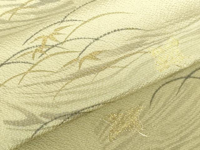 平和屋着物●訪問着 刺繍 千鳥 笹の葉花文 暈し染め 金彩 正絹 逸品 DABH0803op