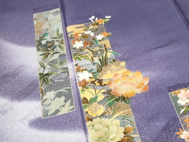 平和屋着物●漆工芸作家 金森一博 訪問着 短冊花文 暈し染め 金彩 正絹 逸品 DABH0806op