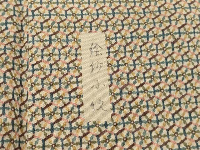 平和屋着物●江戸小紋 絵紗小紋 亀甲文 正絹 逸品 DABH0808op