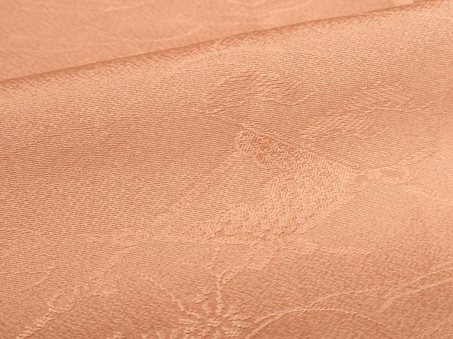 平和屋着物●上質な色無地 雲取花地紋 宍色 正絹 逸品 DABH0812op