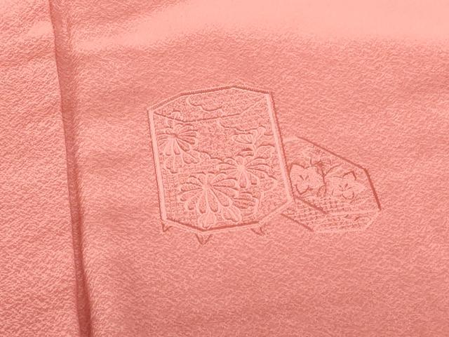 平和屋着物●中国三大刺繍 スワトウ刺繍 汕頭刺繍 総刺繍 色留袖 貝桶花文 甚三紅色 正絹 逸品 DABH0818op