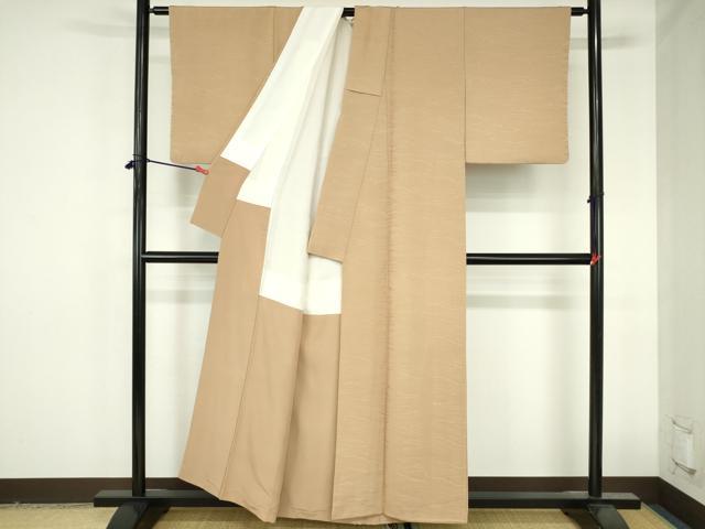 平和屋着物●上質な色無地 流水地紋 雄黄色 正絹 逸品 DABH0826op