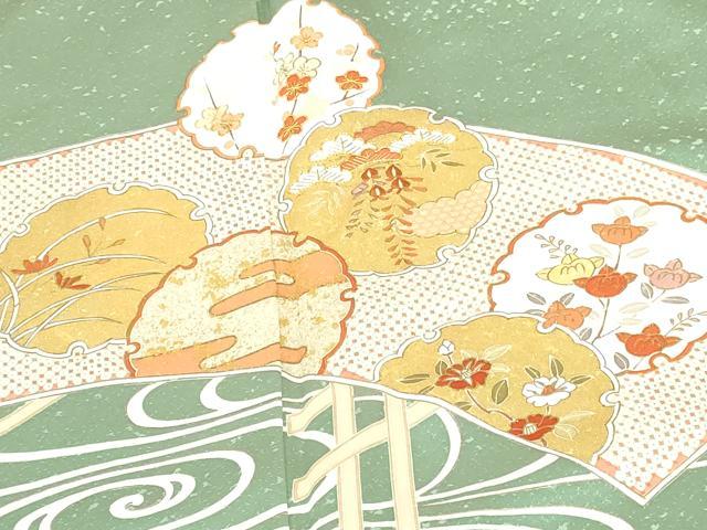 平和屋着物●銀座きしや 訪問着 駒刺繍 流水雪輪花文 金彩 正絹 逸品 DABH0837op