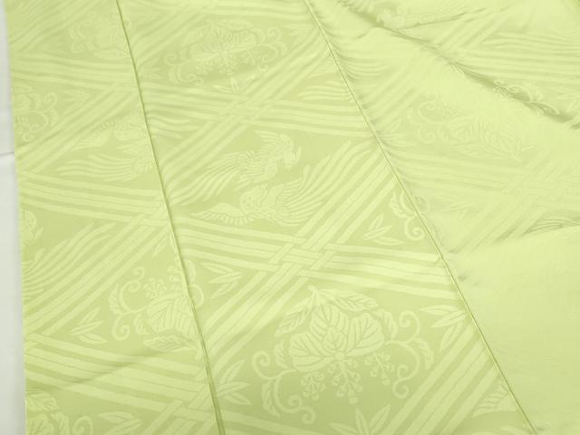 平和屋着物●豪華振袖 鳳凰桐花菱地紋 若苗色 正絹 逸品 DABH0841op