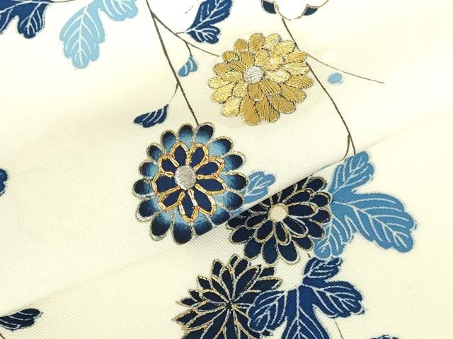 平和屋着物●訪問着 駒刺繍 藍 枝垂れ花 金彩 正絹 逸品 DABH0842op