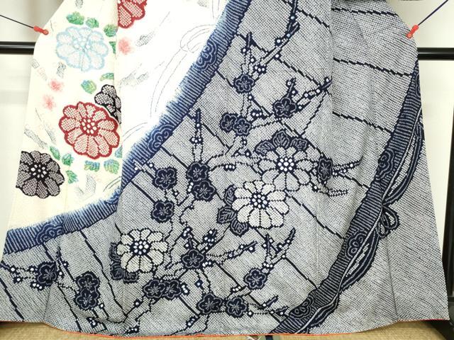 平和屋着物●訪問着 総絞り 舞花 枝梅 正絹 逸品 DABH0843op